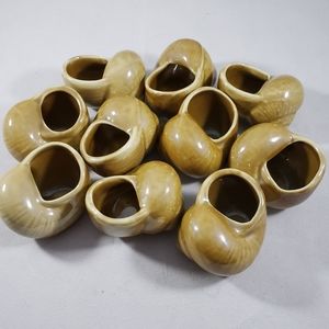 Vintage Ceramic Escargot Shells - Set of 10